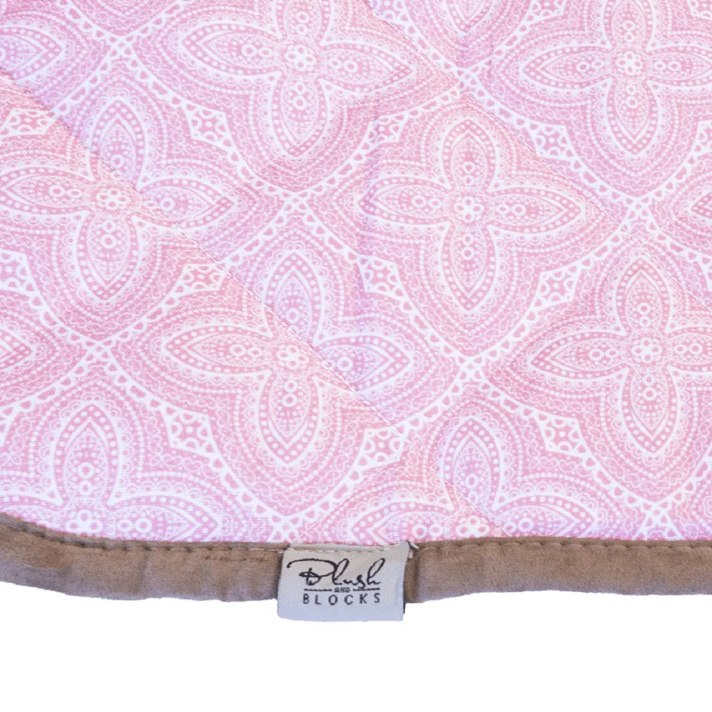 Waterproof Picnic Mat, Blush and Blocks, Charlotte