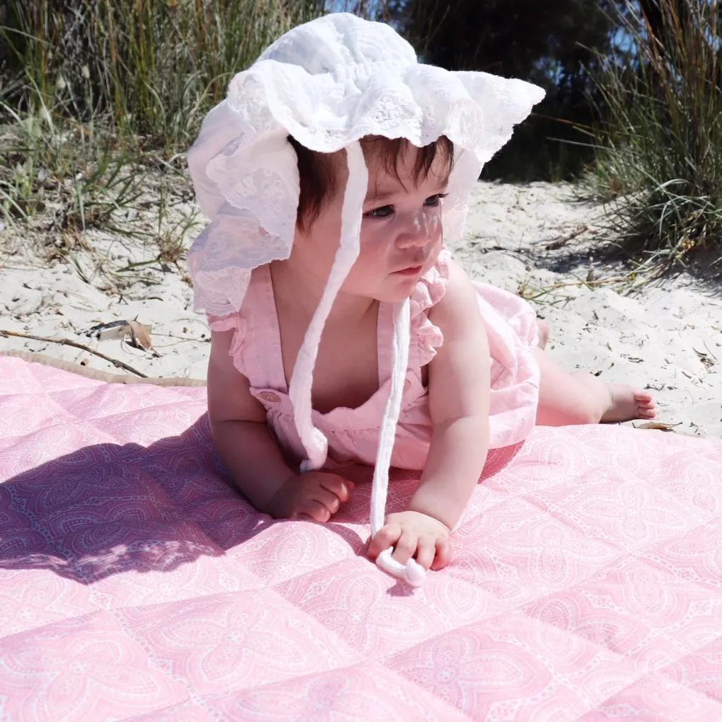 Waterproof Picnic Mat, Blush and Blocks, Charlotte