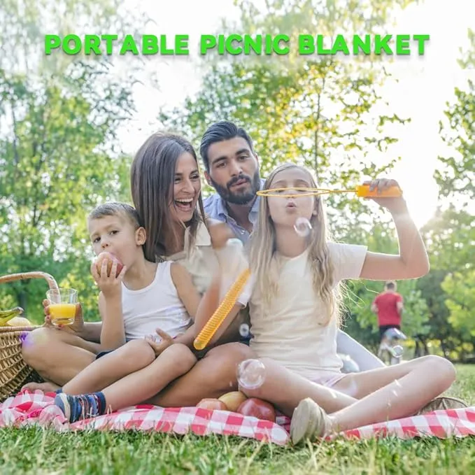 Waterproof Picnic Mat, Portable Camping Mat, Beach Mat, Foldable Waterproof Sand Mat with Straps for Outdoor Camping, Parties, Hiking, Traveling, Family Concerts (Green)