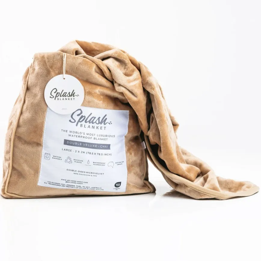 Waterproof Squirt  Blanket™️ - Chai Double Veluxe