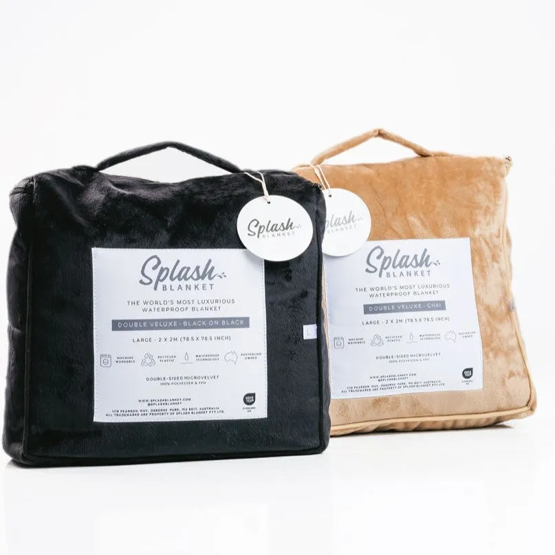Waterproof Squirt  Blanket™️ - Chai Double Veluxe