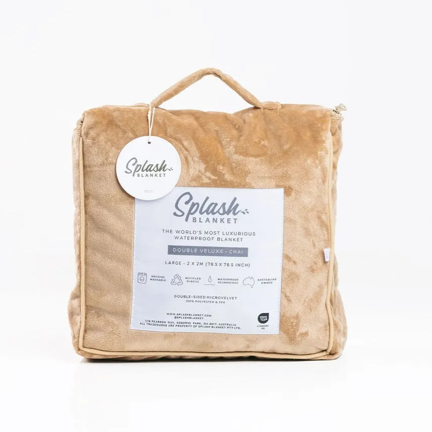 Waterproof Squirt  Blanket™️ - Chai Double Veluxe