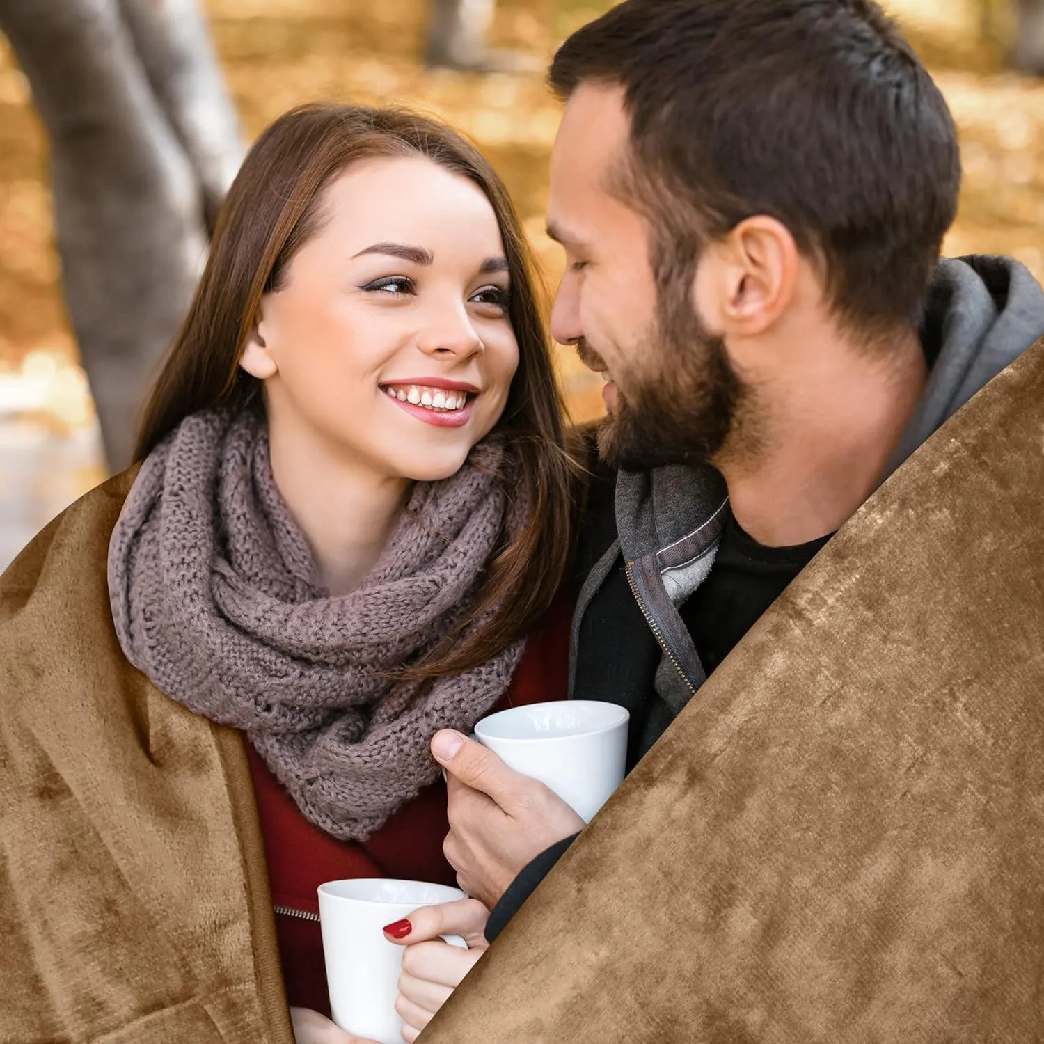 Waterproof Throw Blanket, Ultra-Soft, Water Resistant, Water Proof, Stain Proof, Leakproof & Spill-Proof Flannel Throw (Velvet Brown & Twilight Blue, 40x60)