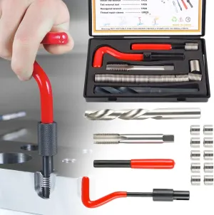 Watris Veiyi 15PCS Helicoil Thread Repair Kit, M14x1.5 Stainless Steel Thread Inserts, Female Thread Repairing Assortment Kit for Automotive Parts