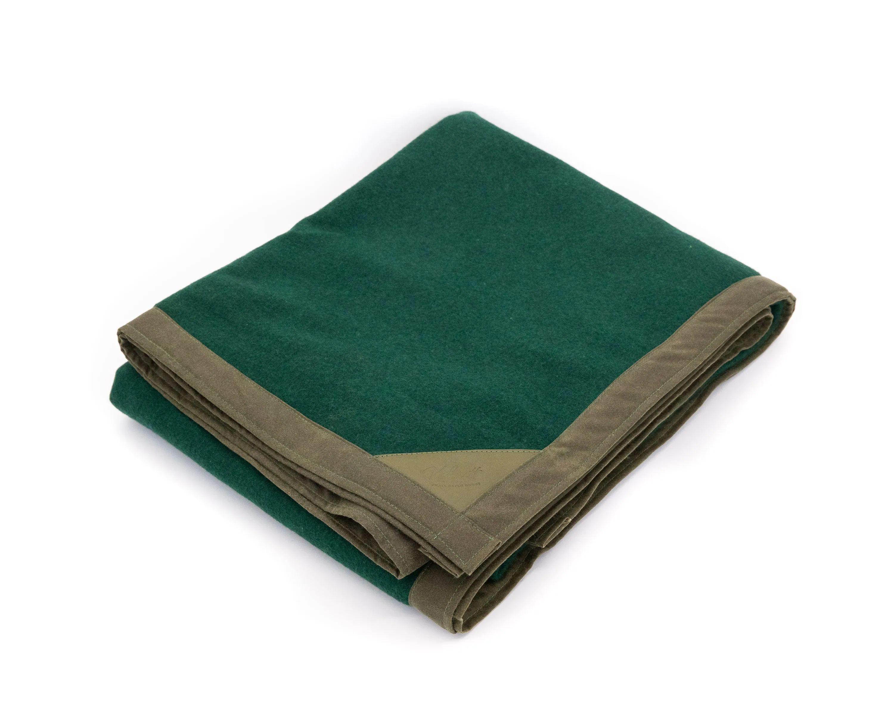 Waxed canvas & wool blanket in forest green
