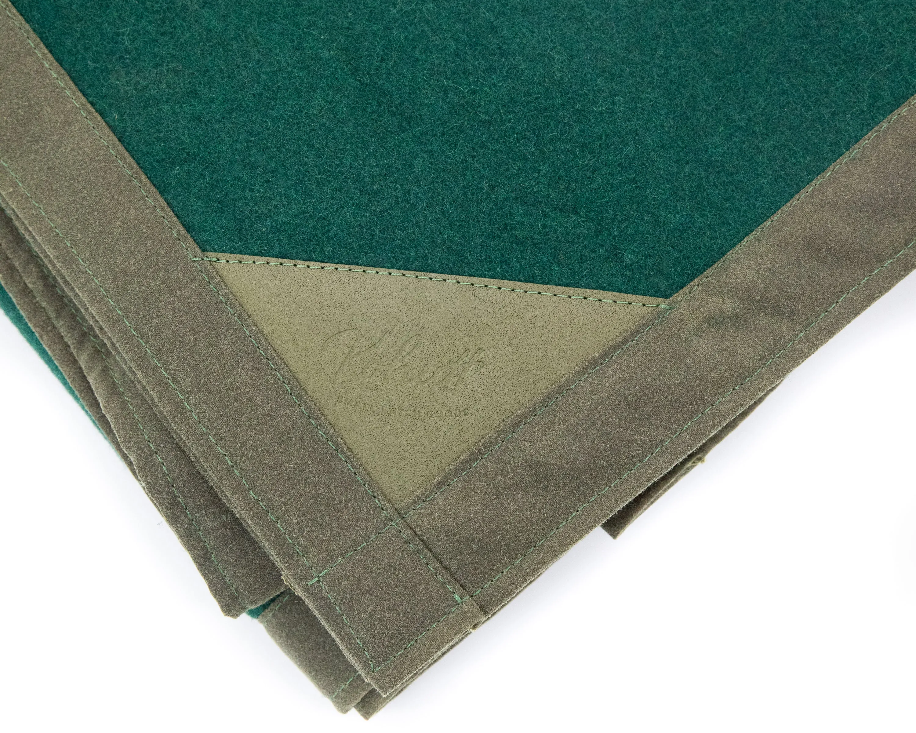 Waxed canvas & wool blanket in forest green