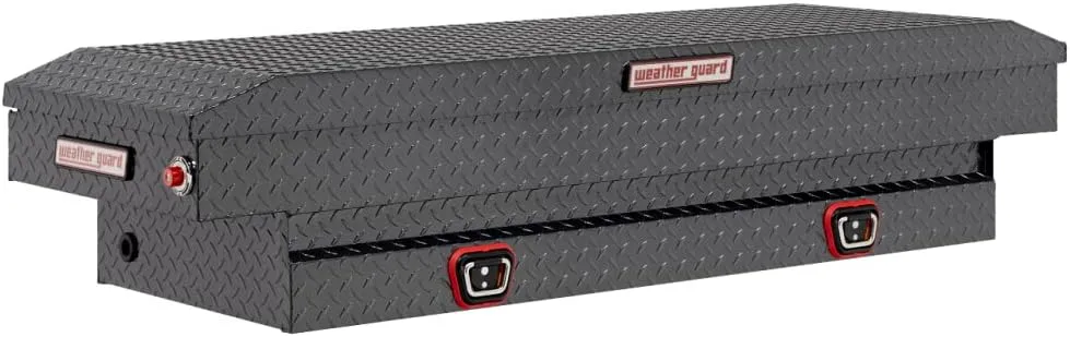 Weather Guard Saddle Truck Tool Box Aluminum Compact Gunmetal Gray