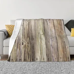 Weathered Wooden Boards with Rustic Patina 60"X50" Flannel Blanket - 100% Soft Polyester, Lightweight and Warm, Suitable for Families, Camping, Travel