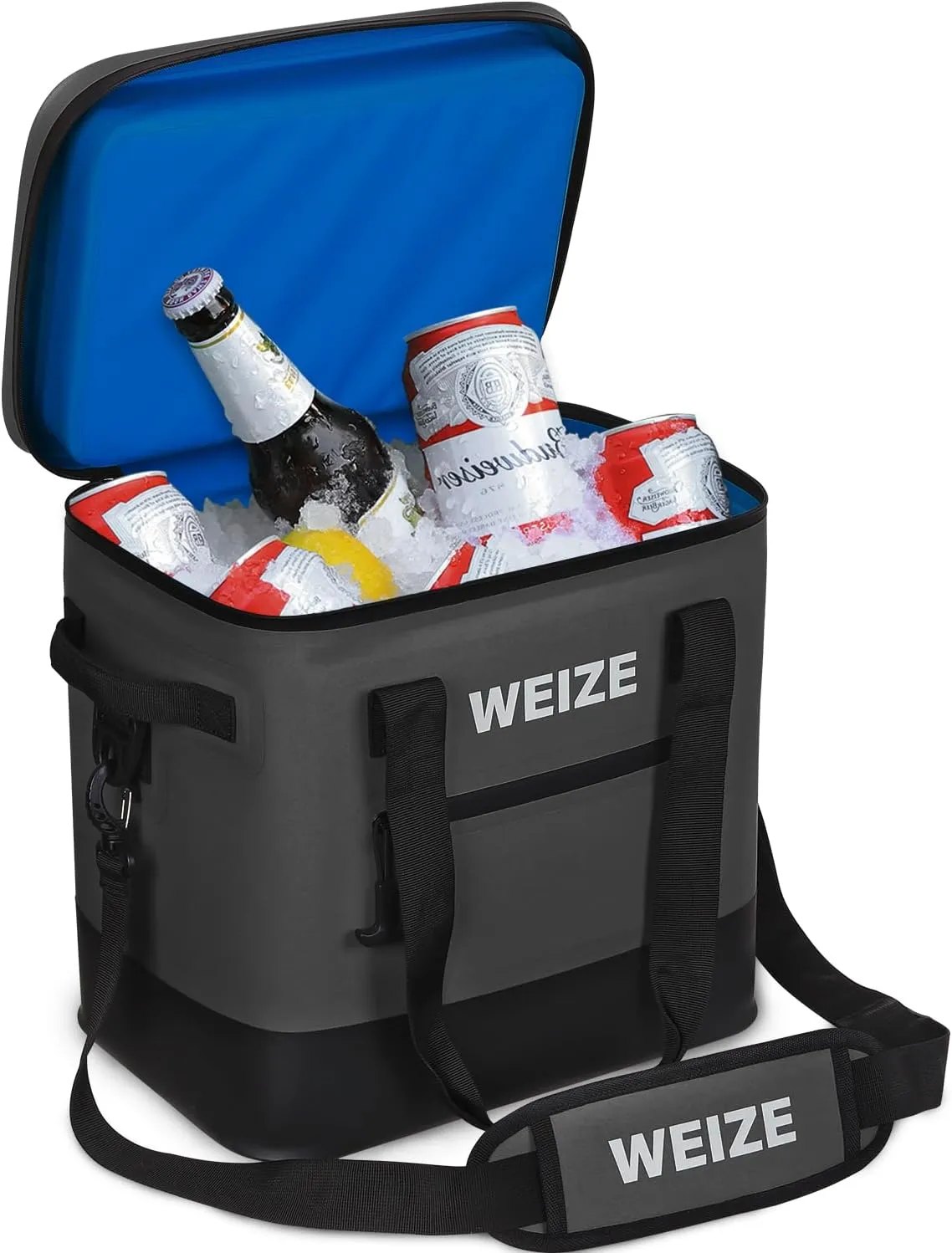 WEIZE Premium Deep Freeze Hard-Shell Cooler, Longer Ice Retention, 24 Can Portable Beach & Camping Cooler, Heavy-Duty Waterproof TPU Exterior & Seams, Crush-Proof Insulation, Leak-Proof Zipper