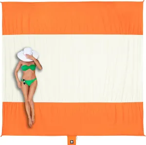 WEKAPO Beach Blanket Sandproof Waterproof, Extra Large Beach Mat, Oversized & Compact Sand Free Mat Quick Drying, Lightweight & Durable with 6 Stakes & 4 Corner Pockets