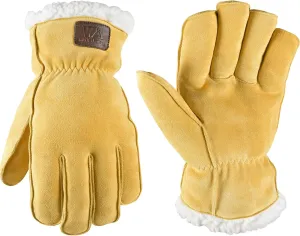 Wells Lamont Deerskin Winter Gloves, Sherpa-Lined, Goldenrod, Small (990S)