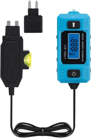 Weytoll Automotive Fuse Current Tester Car Leakage Analyzer Fault Tester Automotive Fuse Current Testing Tool Blue Backlight LCD Display with Front Illumination Light