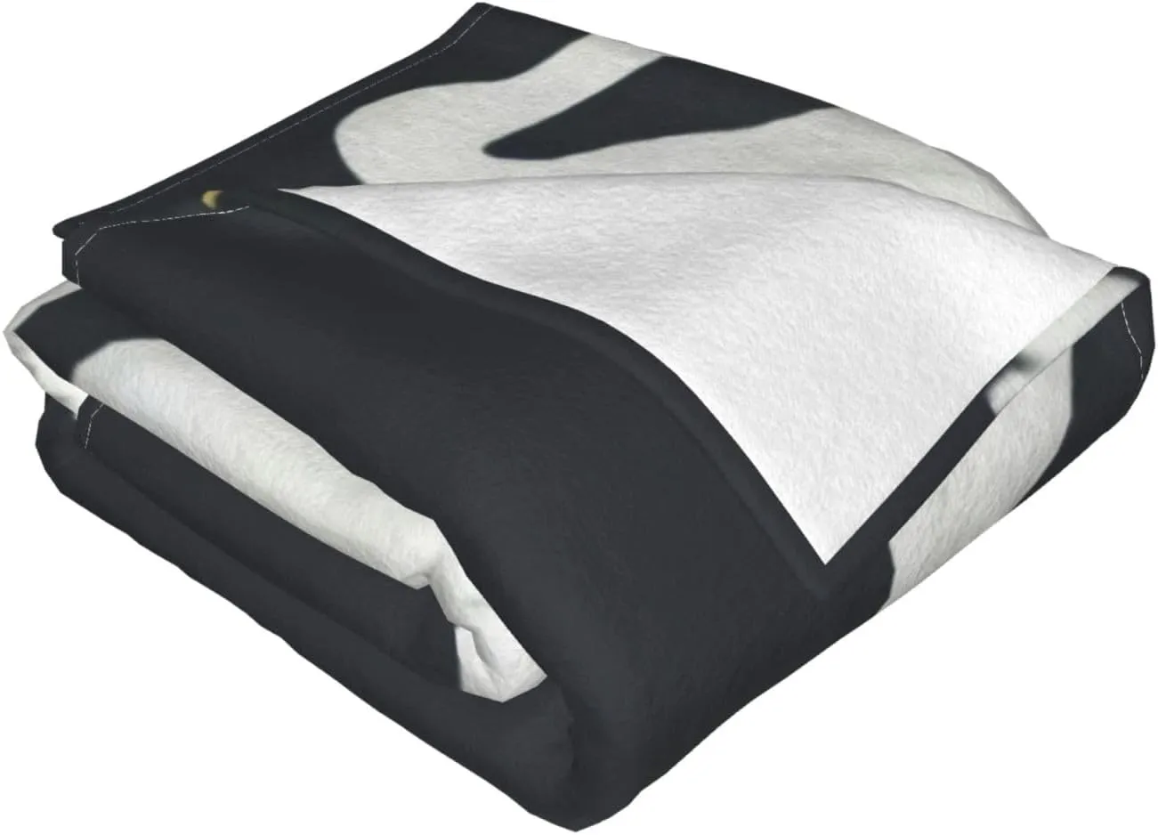 White Swans On A Black Starry Background 60"X50" Flannel Blanket - 100% Soft Polyester, Lightweight and Warm, Suitable for Families, Camping, Travel