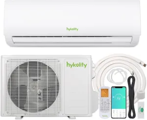 Wifi Enabled 12,000 BTU Mini Split Air Conditioner & Heater, 19 SEER2 115V Split AC Unit Ductless Inverter System with Heat Pump, Installation Kits - Cools Rooms up to 750 Sq.Ft