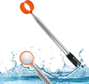WIGERLON 12ft Golf Ball Grabber Telescopic,Golf Ball Retriever Tool for Water and Bushes,Stainless Steel max