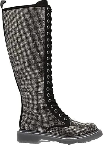 Wild Pair Womens Rylee 2 Knee High Combat & Lace-up Boots Black 5 Medium (B,M)