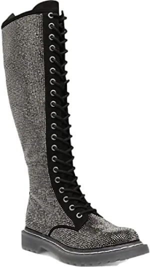 Wild Pair Womens Rylee 2 Knee High Combat & Lace-up Boots Black 5 Medium (B,M)