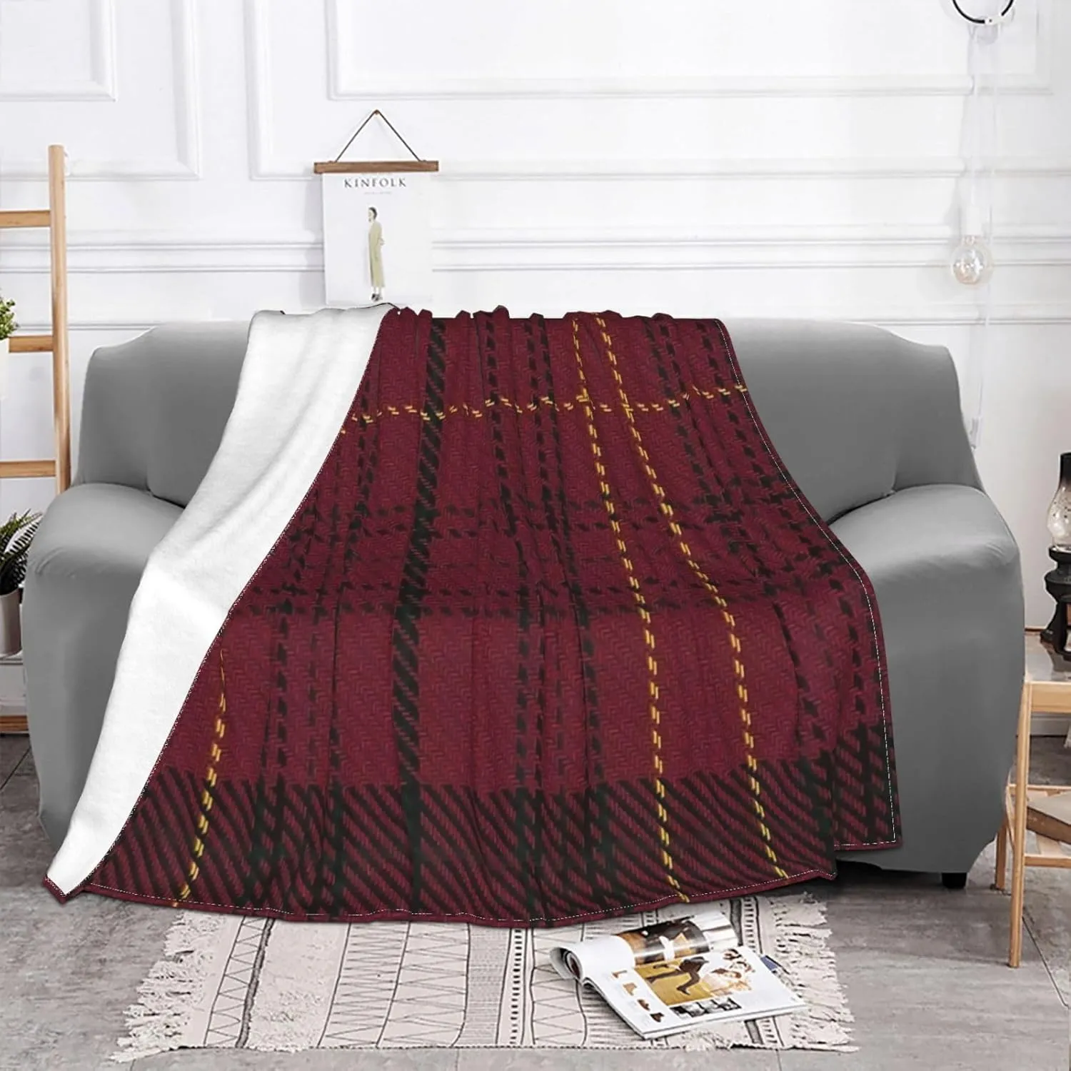 Williams of Wales Clan Family Tartan 60"X50" Flannel Blanket - 100% Soft Polyester, Lightweight and Warm, Suitable for Families, Camping, Travel