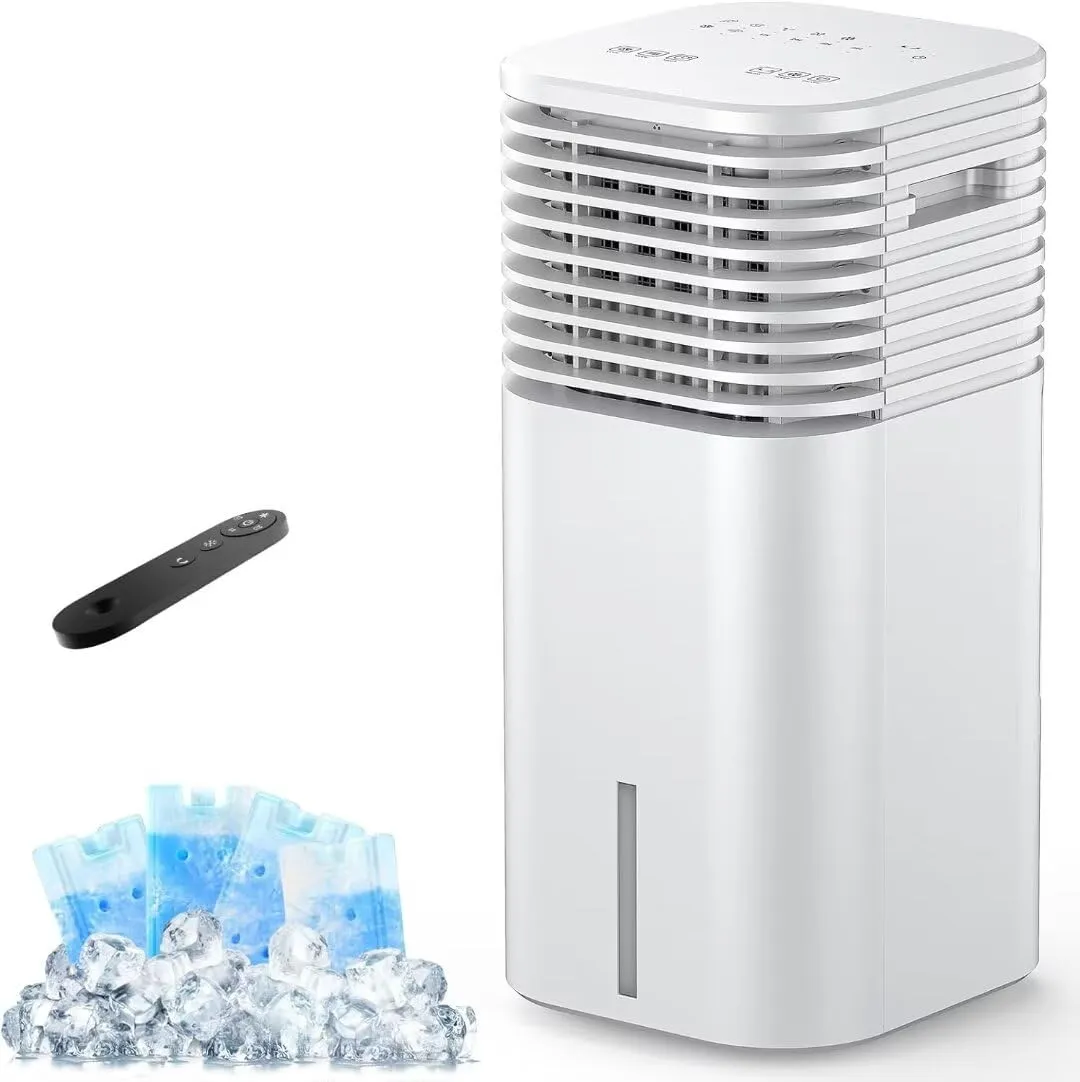 Windowless Portable Air Conditioner, 15H Timer & 120°Oscillation, 3-IN-1 Portable AC Unit with Remote, 2-Gal Tank, 3 Modes & 3 Speeds, Ultra-Quiet 24" Ventless Swamp Cooler for Room Home Office