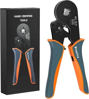 Wire Ferrule Crimping Tool, Preciva Square Jaw Wire Crimping Pliers AWG 28-5 Self-Adjustable Ratchat Ferrule Terminals Crimper for Wire Terminals Cables End-sleeves