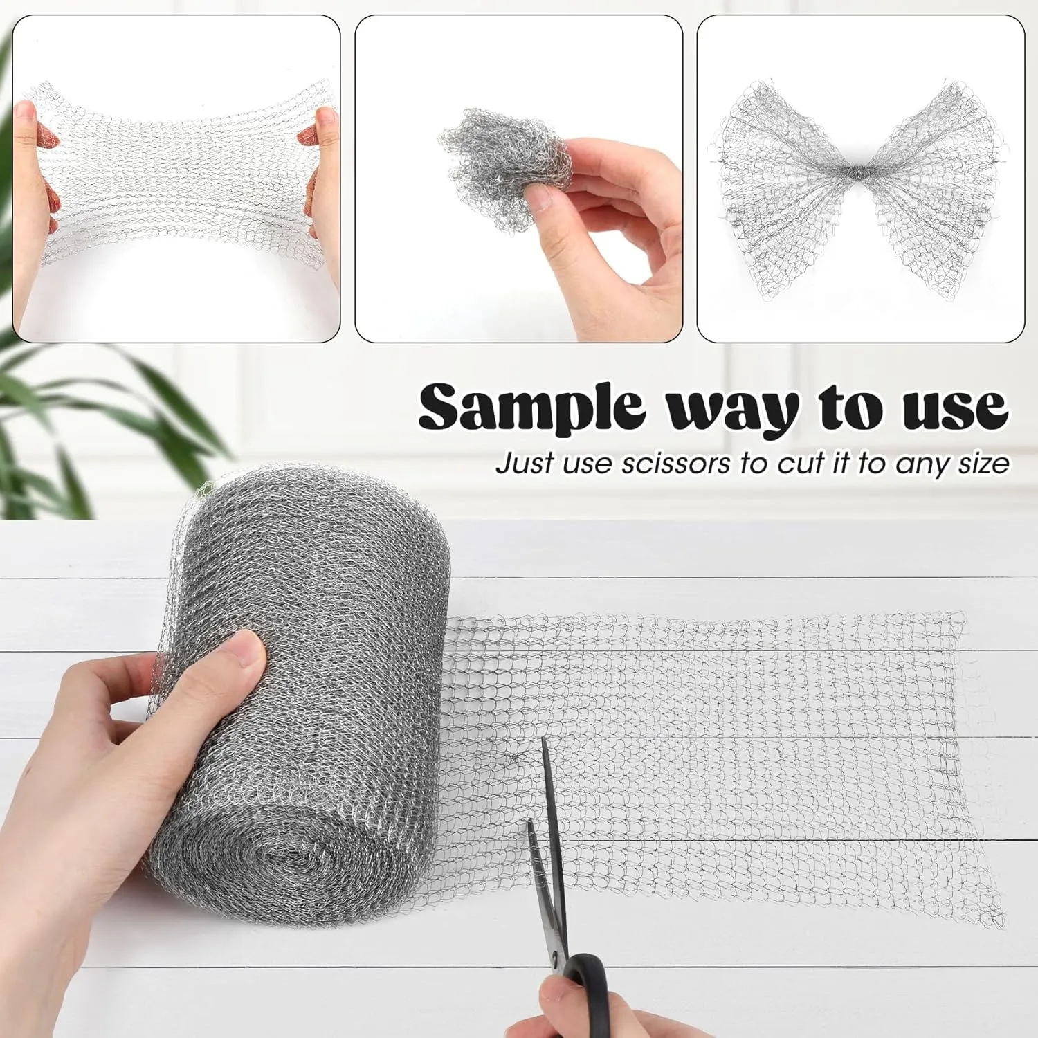 Wire Metal Mesh Roll for Mice Rat Rodent Repellent, 5" * 50Ft Stainless Steel Mesh for Gap Wall Hole Filler, Flexible Rodent Proof Wire Mesh for Garden and House