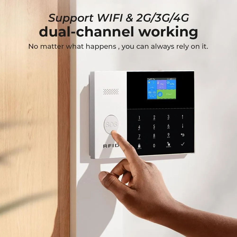 Wireless Home Alarm System 24-Piece Kit, WiFi/4G Alarm System for Home Security with Phone APP Alert (Door Sensor,Siren,Remote, Motion Detector) for Home, Apartment, Compatible with Alexa