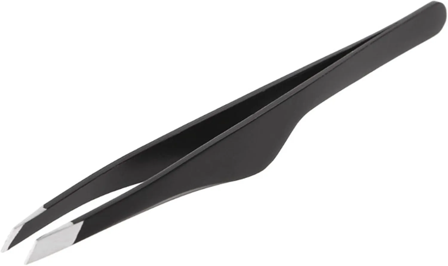 Women Eyebrow Tweezers Hair Beauty Slanted Stainless Steel Tweezer Tool (Black 1SIZE)