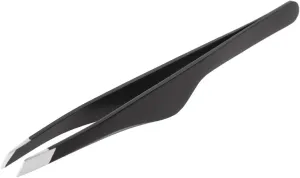 Women Eyebrow Tweezers Hair Beauty Slanted Stainless Steel Tweezer Tool (Black 1SIZE)