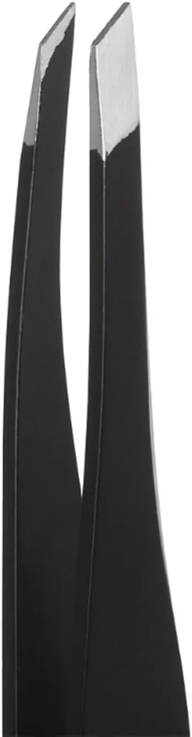 Women Eyebrow Tweezers Hair Beauty Slanted Stainless Steel Tweezer Tool (Black 1SIZE)