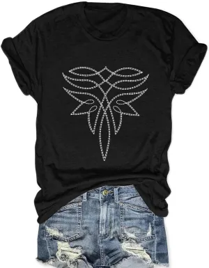 Women Western Graphic Shirts Boho Cow Skull Cowgirl Vintage Tshirt Short Sleeve Smooth As Tennessee Top Tee