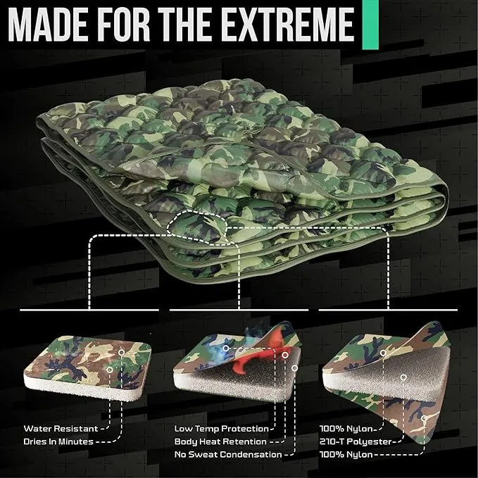 Woobie Blanket Poncho Liner Army & Military Blanket | Insulated Thermal Camping Blanket | USGI, Waterproof Army Gear & Military Gear
