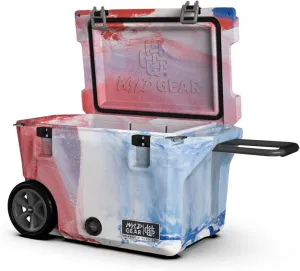 Wyld Gear 50qt Freedom Series Cooler with Wheels – Durable, High-Performance Ice Retention, Portable with Tow-and-Stow Handle – Ideal for Outdoor Adventures, Tailgating, and Camping