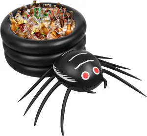 xutengy 59 Inch Halloween Spider Party Drink Cooler Party Beverage Holder，Inflatable Halloween Birthday Party Decorations Ice Bucket , Trick or Treat Toys, Halloween Party Decor Supplies