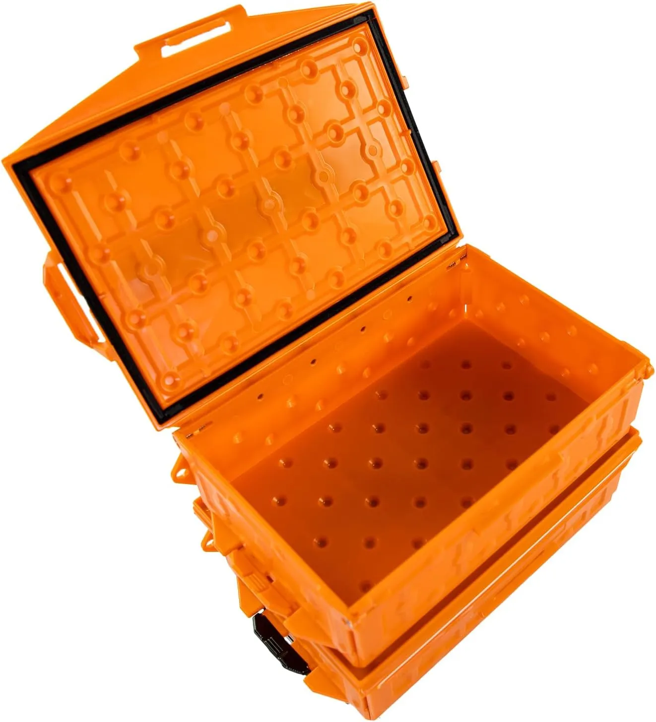 YakAttack TracPak Orange Combo Kit – 2 Stackable Kayak Storage Boxes with Quick Release Track Mount Base | Kayak Crate System for Fishing Gear & Tackle Accessories | Compact Kayaking Storage Box