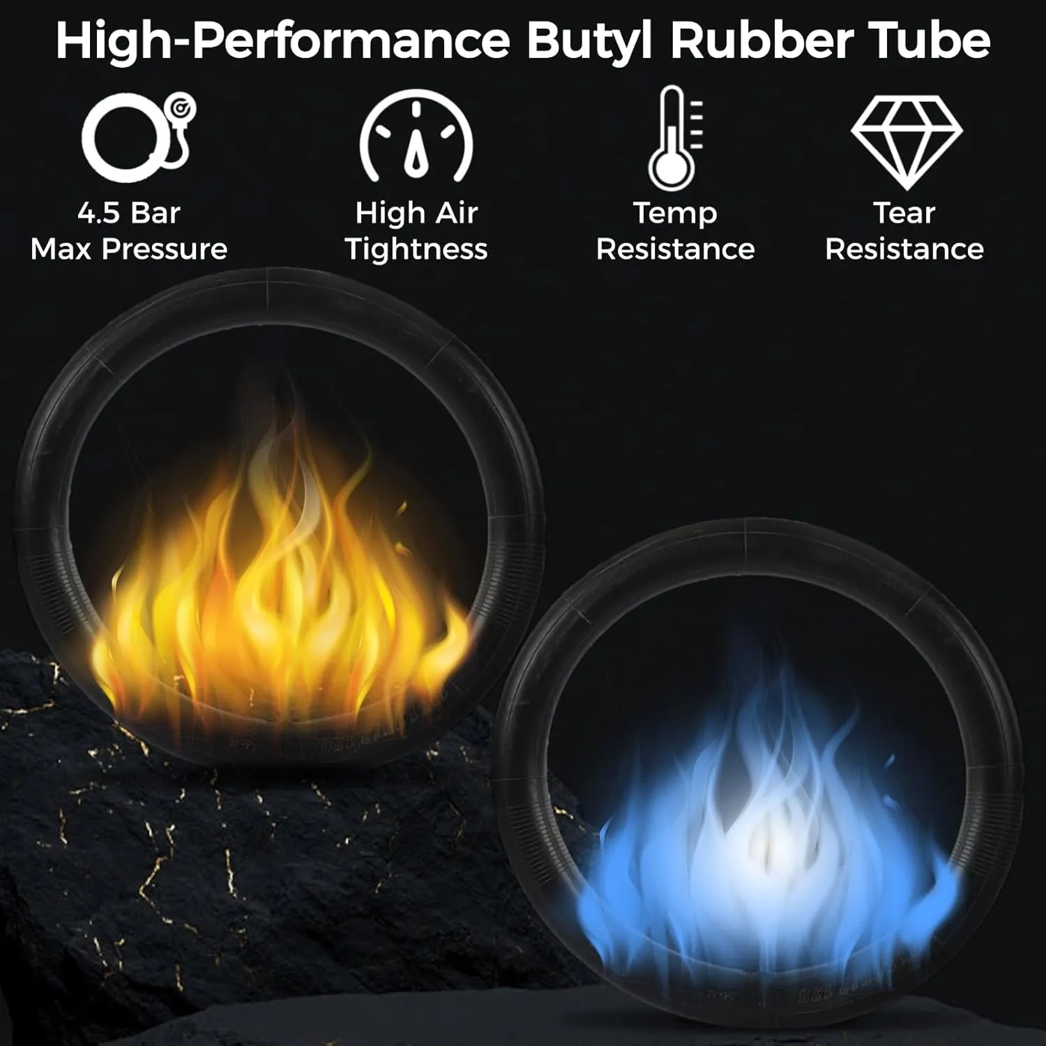 yeesport 20/24/26/27.5x1.95/2.125" Bike Tire and Tube Set, 2 Pack 20/24/26inch Bicycle Tires & Bike Tubes Schrader Valve, Puncture-Resistant Mountain Bike Tire