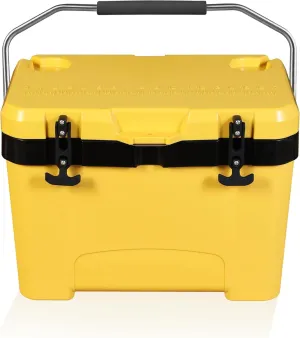 YELLOW JACKET 27 Quart Ice Cooler, Portable Ice Chest Hard Cooler Box with Retention Insulation and Heavy Duty Handle for Camping, Picnic, Beach, Drink, Beverage, Fishing