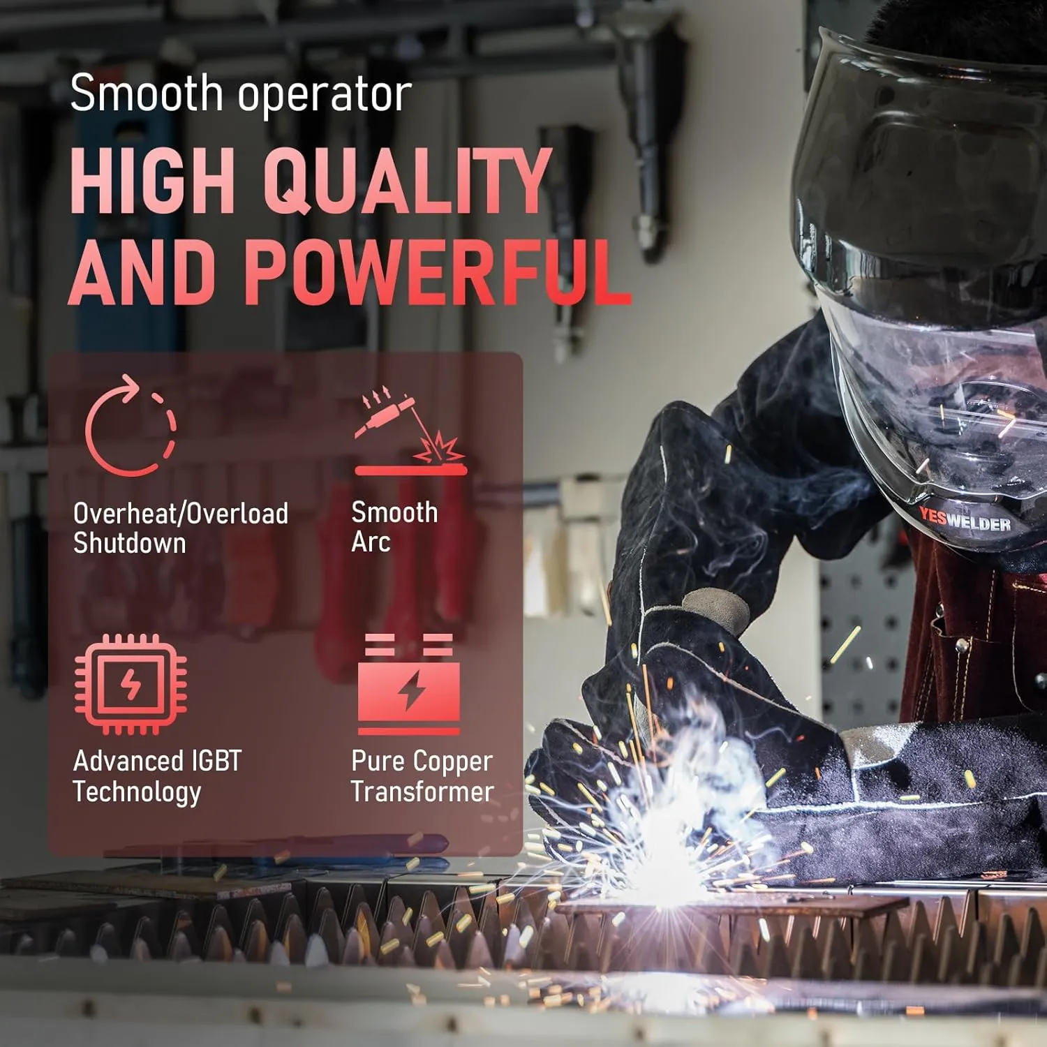 YESWELDER 200Amp Aluminum MIG Welder with Pulse YWM-211P, 110/220V Dual Voltages MIG/Stick/Lift TIG Multi Proces MIG Welding Machine,Spool Gun Compatible