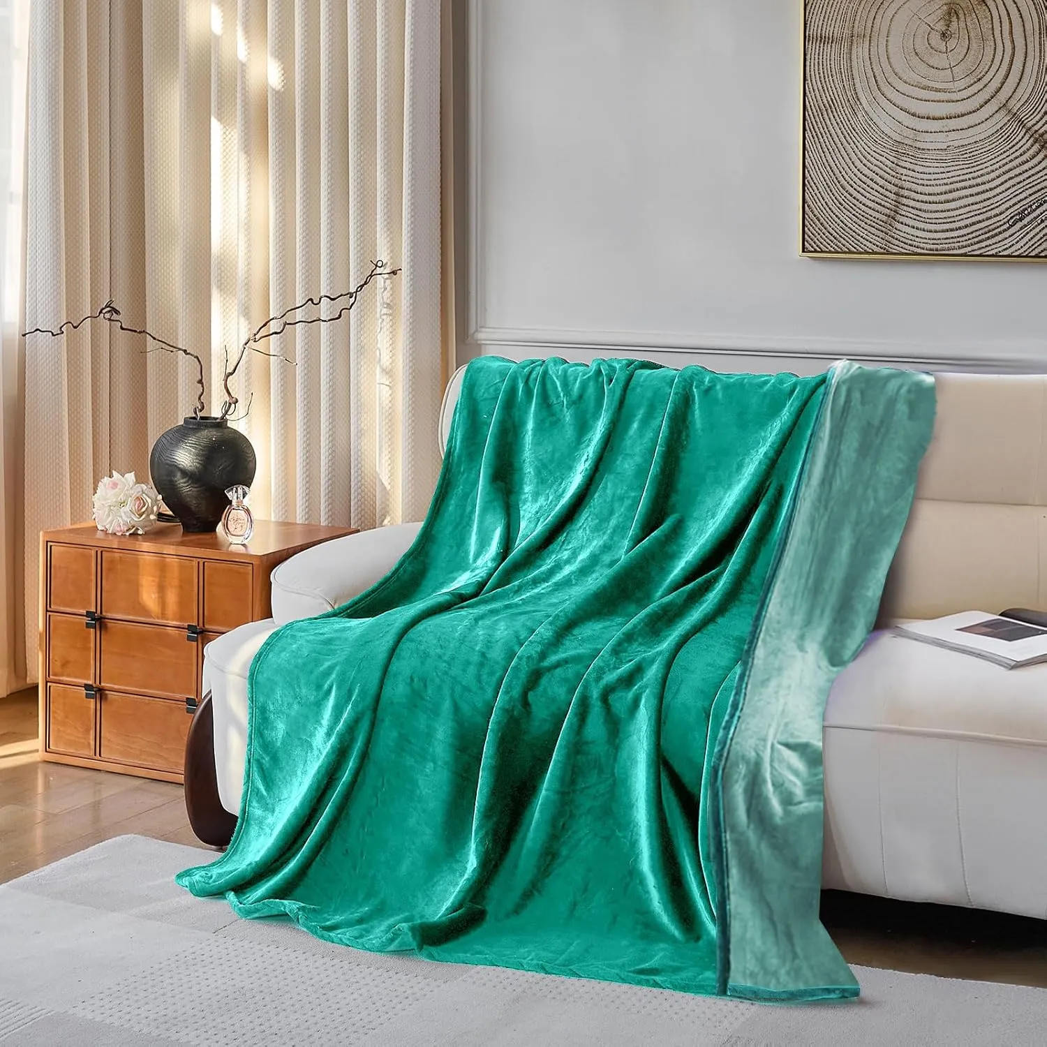 YISURE Queen Size Waterproof Blanket for Bed, 80"x60", Comfort, Reversible & Washable for Couch Sofa Bed (Aqua/Turquoise)