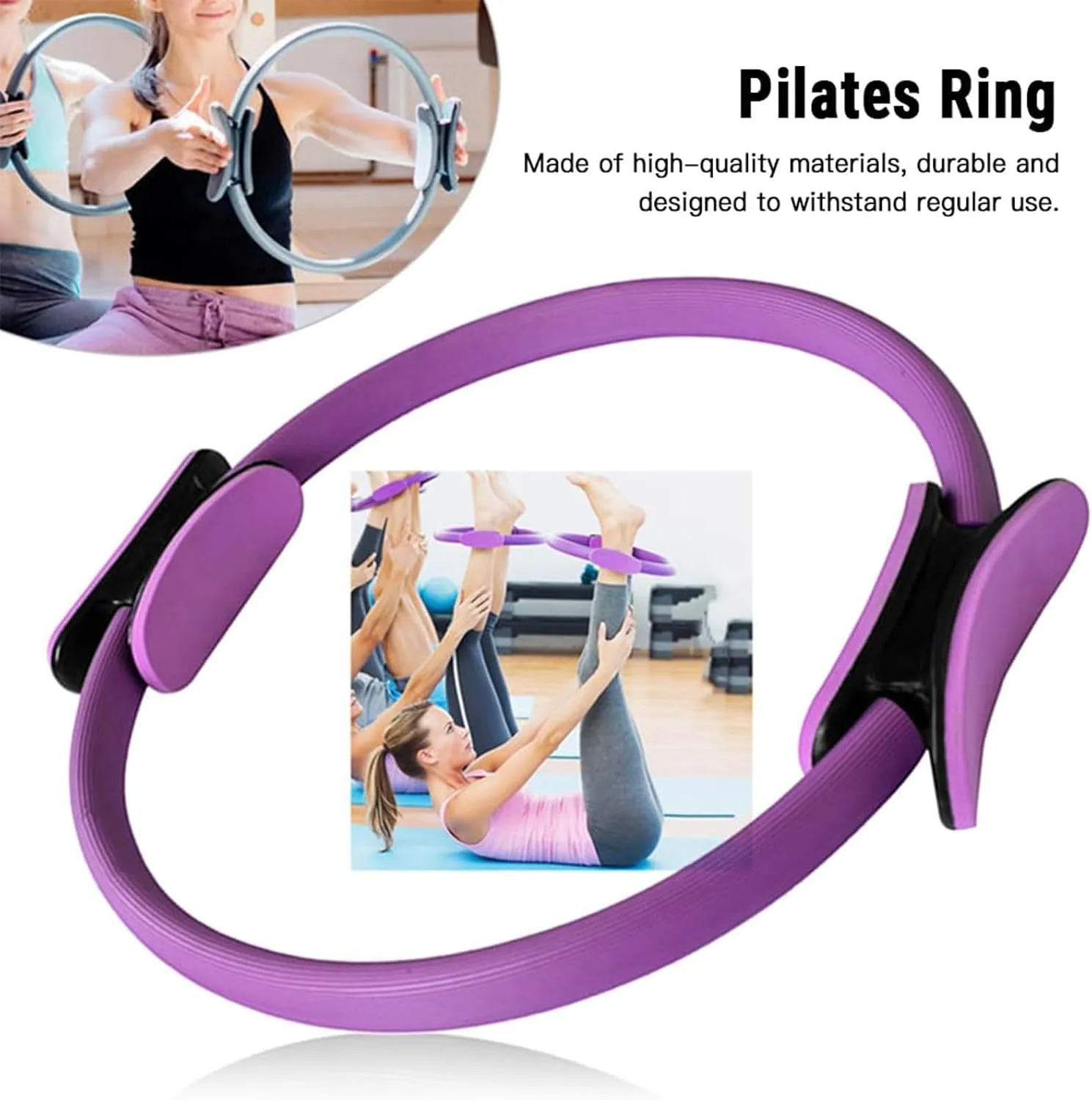 Yoga Sets for Women Pilates at Home Equipment Pilates Magic Ring Booty Bands for Working Out Glutes Yoga Ball 25cm Figure 8 Resistance Band Yoga Bands for Stretching