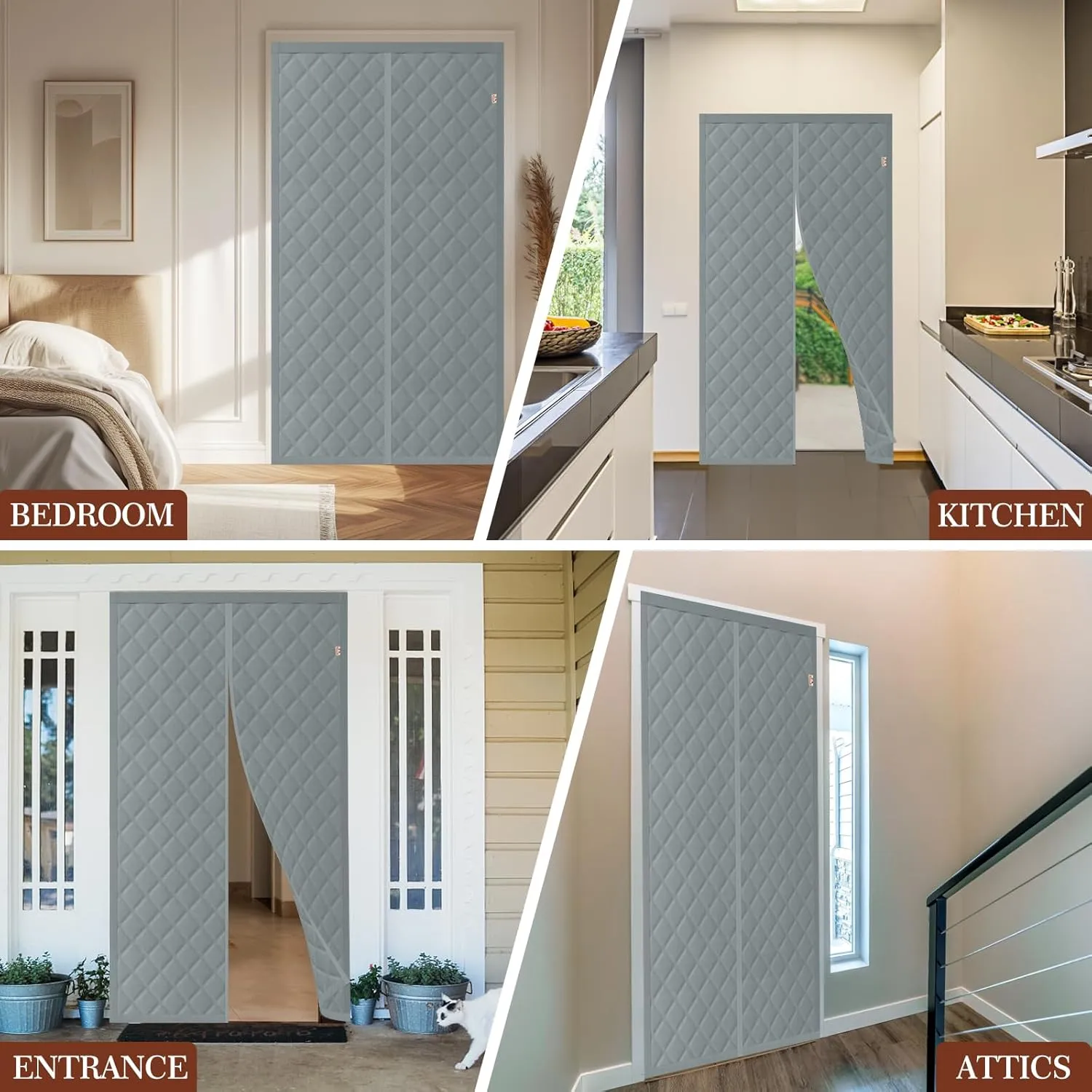 Yotache Customized Magnetic Thermal Insulated Curtain for Doors and Windows, Weatherproof Oxford Material Soundproof Windproof Insulation Cover Blanket for Winter