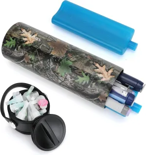 YOUSHARES 24H Insulin Cooler Travel Case Insulin Pen Cooler Bottle, 1-5 Pens Refrigerated Medicine Travel Case with TSA Approved Ice Pack, Portable Diabetes Travel Case for Long Trip and Daily