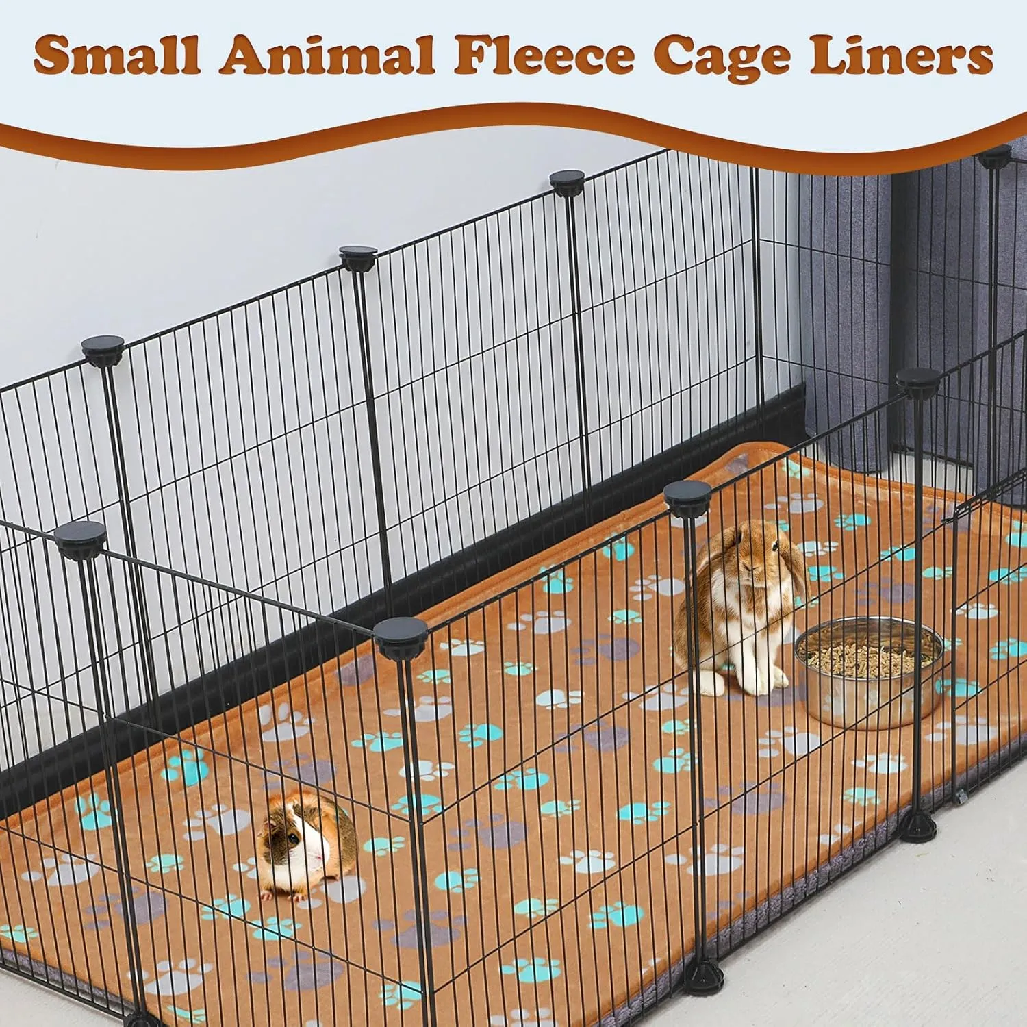 YUEPET Waterproof Guinea Pig Blankets Washable 3 Pack Small Animal Fleece Cage Liners Pet Soft Sleep Mat Pad Cover Warm Flannel Throw for Hamster Guinea Pig Rabbit Chinchilla Hedgehog Ferret 48"×24"