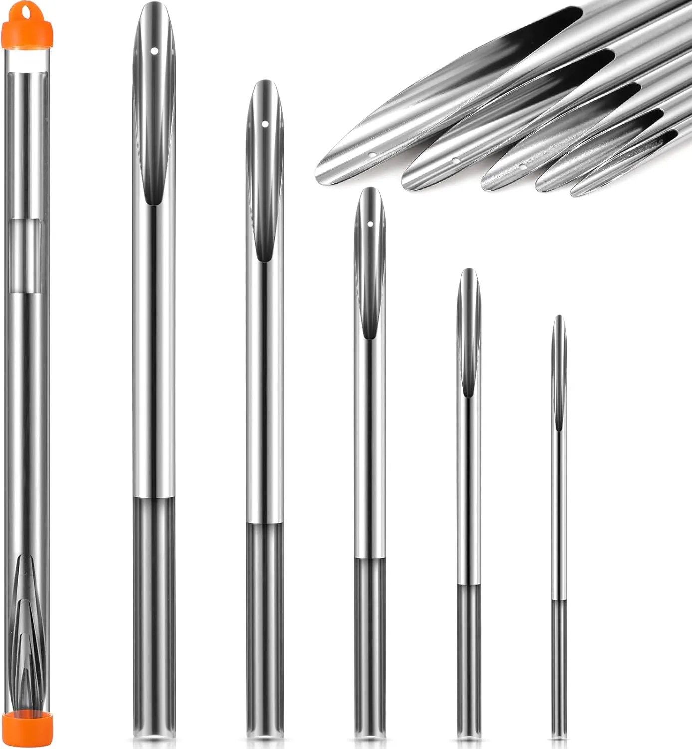 Zhengmy Set of 5 Rope Splicing Tools Braided Rope Splicing FID Kit Stainless Steel Knotter Tools Handle Yacht Line and Hollow Braided Lines Set