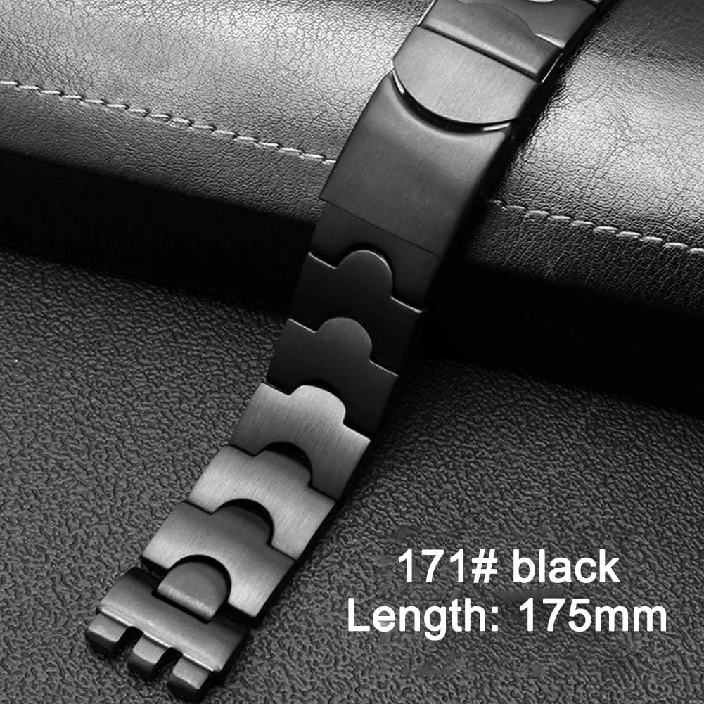 ZHUOLEI Swatch Watch Band Replacement Stainless Steel Watch Strap with Double-Lock, Replacement for Swatch Watches Men(17mm,19mm) with Tool