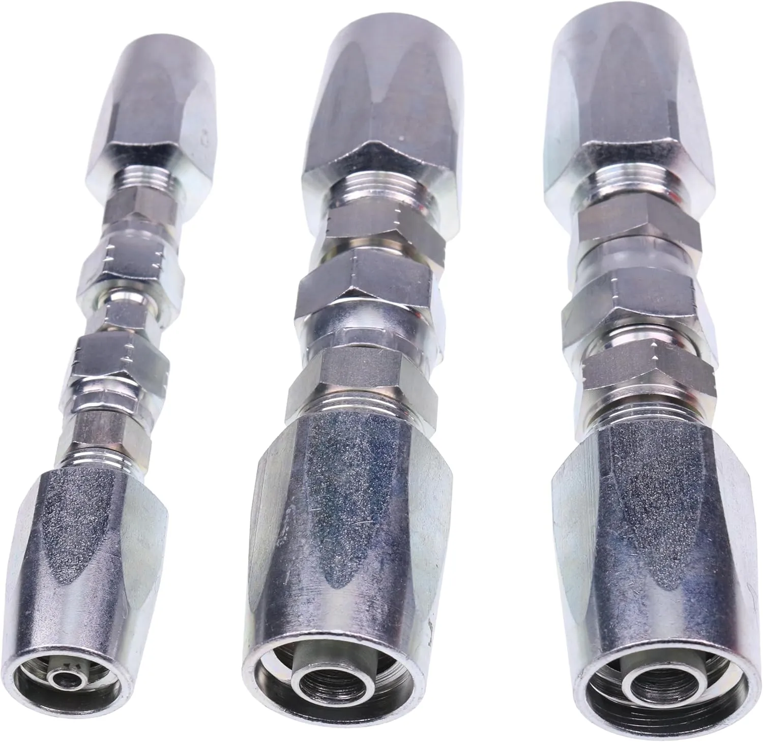 Zinc-Plated Hydraulic Hose Field Repair Kit 1/4 3/8 1/2 Inner Diameter Reusable 16718-08-08R2 26718D-08-08R2 Compatible with Parker