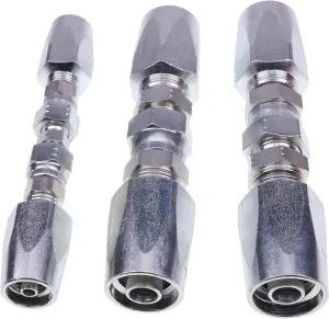Zinc-Plated Hydraulic Hose Field Repair Kit 1/4 3/8 1/2 Inner Diameter Reusable 16718-08-08R2 26718D-08-08R2 Compatible with Parker