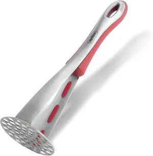 Zyliss Stainless Steel Potato Masher - Food Smasher for Potatoes, Avocados & More - Home Kitchen Essentials & Accessories - Manual Potato Masher Tool - Dishwasher-Safe Vegetable Masher - Red