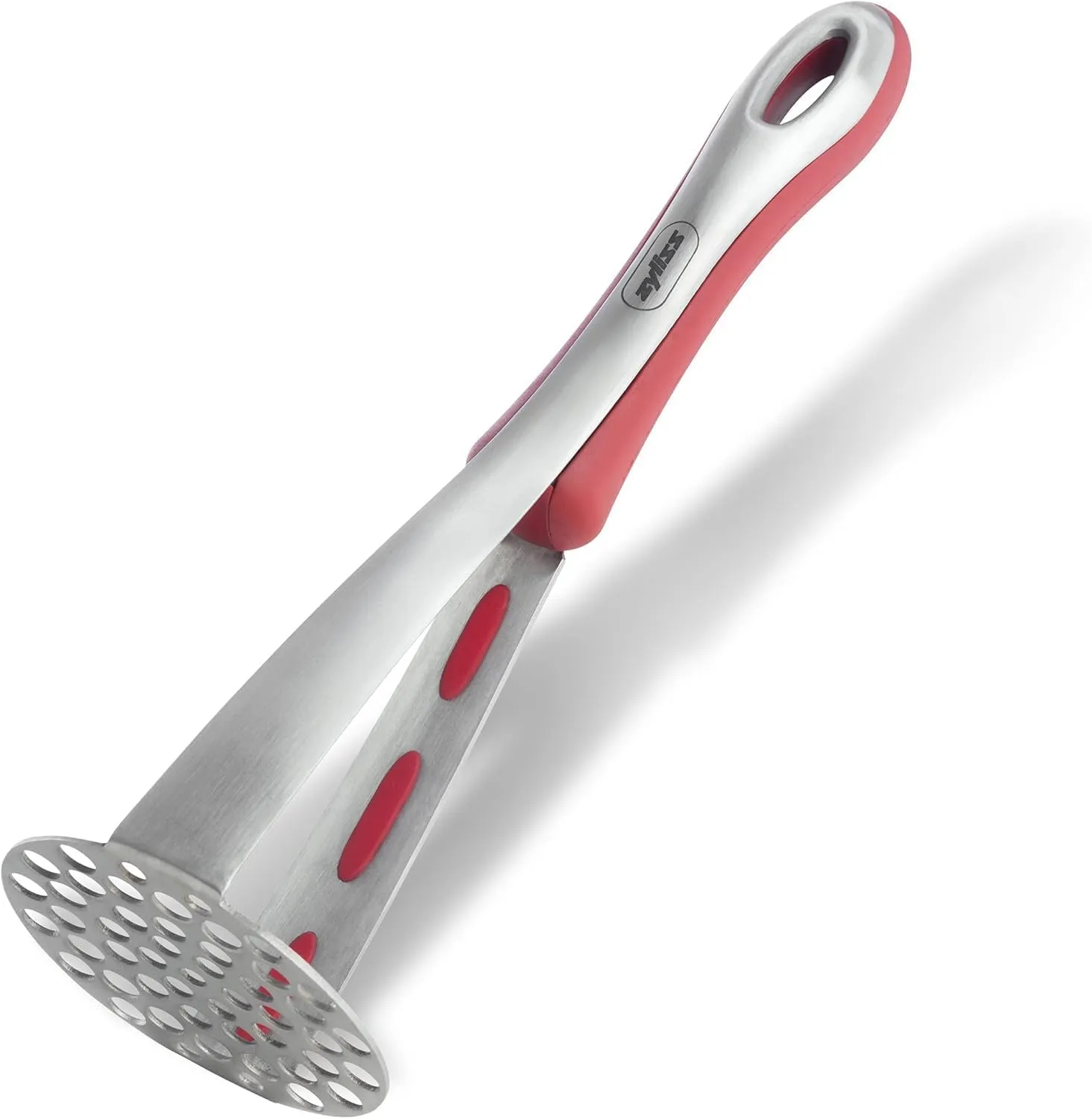 Zyliss Stainless Steel Potato Masher - Food Smasher for Potatoes, Avocados & More - Home Kitchen Essentials & Accessories - Manual Potato Masher Tool - Dishwasher-Safe Vegetable Masher - Red